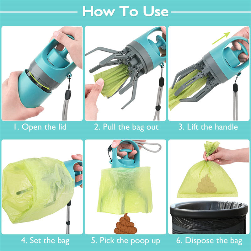 Portable Lightweight Dog Pooper Scooper With Built-in Poop Bag - Amazing Pup Goodies